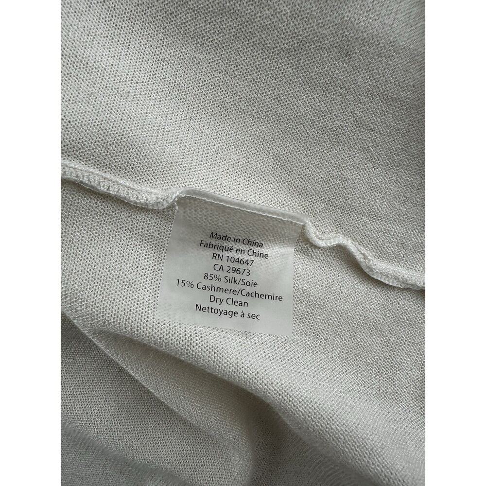 Kinross Cashmere Dress Cardigan Sz S Silk Ivory Dainty Old Money Quiet Luxury - Picture 7 of 7